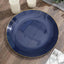 10-Pack Plastic 10" Round Dinner Plates in Navy Blue with Gold Rim - Glossy Disposable Party Plates