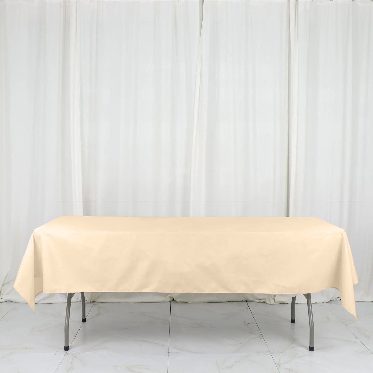 Polyester 54"x96" Rectangle Tablecloth Beige - Wrinkle-Resistant & Easy-to-Care Table Cover