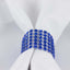 10 Pack Rhinestone Napkin Rings with Velcro Brooch Buckle Royal Blue - Stylish Design for Chair Sashes
