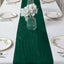 Taffeta 12"x108" Table Runner Hunter Emerald Green - Accordion Crinkle Design