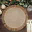 4-Pack Placemats Fringe Edge Design Natural Jute Round - Rustic Boho Chic Burlap Table Decor 16"
