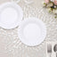 10 Pack 7" White Basketweave Rim Plastic Salad Dessert Plates, Round Disposable Appetizer Plates
