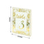 25-Pack Paper Wedding Table Numbers 1-25 White/Metallic Gold French Toile Design with Glam Gold Foil Numbers 7"