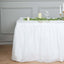 5 Pack Plastic Table Skirts White Ruffled - Durable Disposable Skirts for Events 14ft