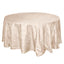 Taffeta 120" Round Tablecloth Beige - Seamless Accordion Crinkle Table Cover