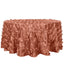 Taffeta 120" Round Tablecloth Terracotta (Rust) | 3D Leaf Petal Design Seamless Table Cover