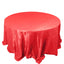 Taffeta 132" Round Tablecloth Red - Seamless Accordion Crinkle Table Cover