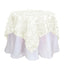 Taffeta 54"x54" Table Overlay Square Tablecloth Ivory 3D Leaf Petal Table Cover