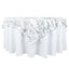 Taffeta 72"x72" Table Overlay Square Tablecloth White 3D Leaf Petal Design for Stylish Celebrations
