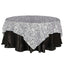 Taffeta 90"x90" Table Overlay Black and White - Tiger Print Table Topper for Jungle Theme