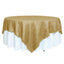 Taffeta 90"x90" Table Overlay Square Tablecloth Gold - Accordion Crinkle Design for Modern Celebrations