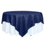 Taffeta 90"x90" Table Overlay Square Tablecloth Navy Blue - Accordion Crinkle Table Cover