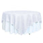 Taffeta 90"x90" Table Overlay Square Tablecloth White - Accordion Crinkle Design for Modern Celebrations