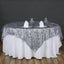 Taffeta 72"x72" Table Overlay Black and White -Tiger Print Design for Jungle Theme Parties