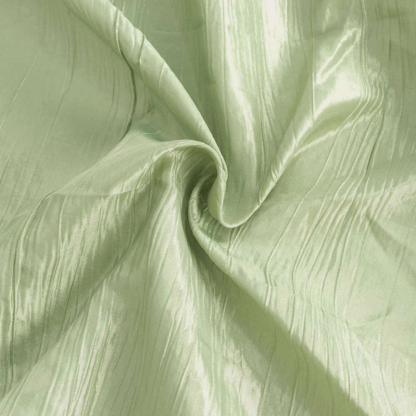 5 Pack Taffeta 6"x106" Chair Sashes Sage Green Accordion Crinkle Texture - Stylish Decor for Weddings & Gatherings