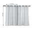 2 Pack Handmade Silver Faux Linen Curtains 52"x64", Curtain Panels With Chrome Grommets