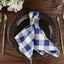5 Pack Polyester 15"x15" Napkins Navy Blue/White Buffalo Plaid Gingham Style Cloth Napkins