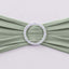 5 Pack Stretch Spandex Chair Sashes Sage Green - Reusable Chair Bands with Silver Diamond Ring Slide Buckle 5"x14"
