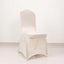 Spandex Chair Cover with Silver Rhinestone Buckled Sash Band Ivory - Stretch Fitted Slipcover