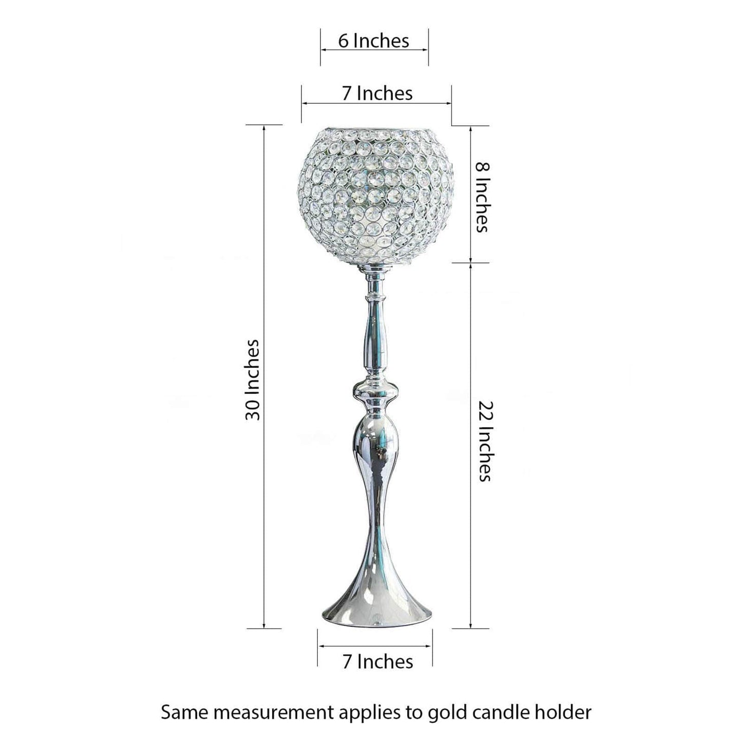 Acrylic Crystal Beaded Goblet Candle Holder Gold - Exquisite Flower Ball Centerpiece Stand for High-End Event Styling 30"