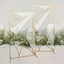7ft Tall Gold Metal Rectangular Geometric Flower Frame Prop Stand, Wedding Backdrop Floor Stand With Cloudy Film Insert