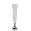 2-Pack Crystal Beaded Trumpet Vase Silver - Exquisite Floral Display Centerpiece Stand Set for Banquets & Receptions 28" Tall