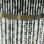 14ft Hanging Beaded Crystal Column Chandelier, Tall Beads Curtain Round with Silver Metal Hoop and Hanging Chain
