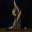 12-Arm Cluster Taper Candle Holder Gold with Clear Glass Shades - Grand Candle Arrangement for Events 57"