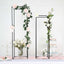 2-Pack Wedding Flower Stand Matte Black Metal Geometric Column Frame Rectangular - Versatile Floral Pedestal for Upscale Arrangements 48"