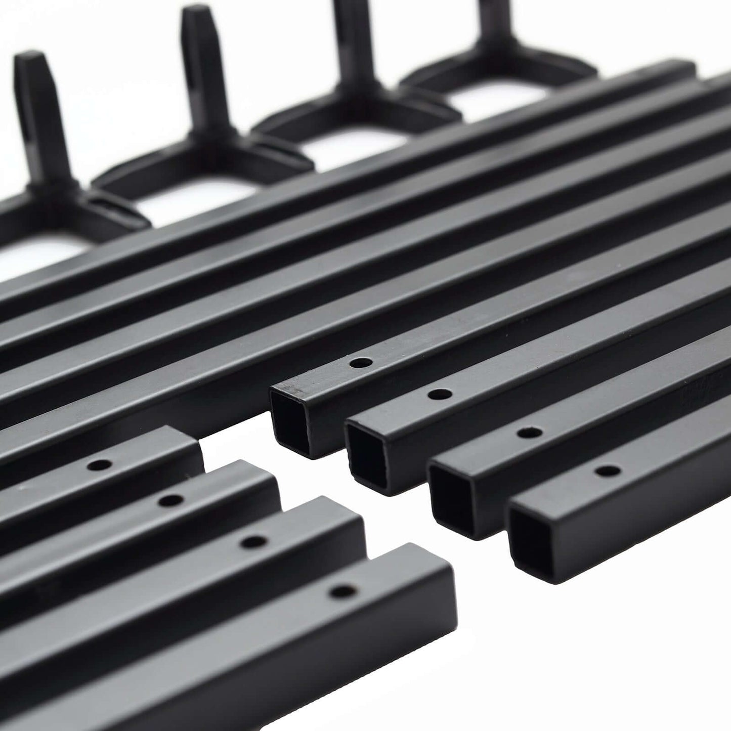 2-Pack Wedding Flower Stand Matte Black Metal Geometric Column Frame Rectangular - Versatile Floral Pedestal for Sophisticated Arrangements 12"