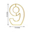 8" Tall Gold Freestanding 3D Decorative Metal Wire Numbers, Wedding Table Numbers -9