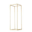 2-Pack Wedding Flower Stand Gold Metal Geometric Column Frame Rectangular - Versatile Floral Pedestal for Sophisticated Arrangements 32"