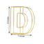 8" Tall Gold Freestanding 3D Decorative Wire Letter, Wedding Centerpiece - D