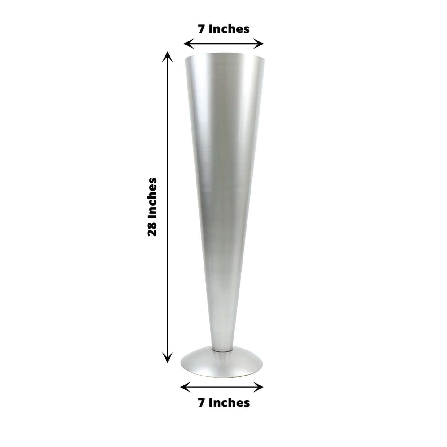 Metal Trumpet Vase Brushed Silver - Durable Design for Stylish Wedding Decor 28"