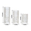 Set of 3 Glass Taper Candle Holders Clear with Gemstone Pattern - Dual Sided Crystal Cylinder Tealight Stands 3", 4", 5.5"
