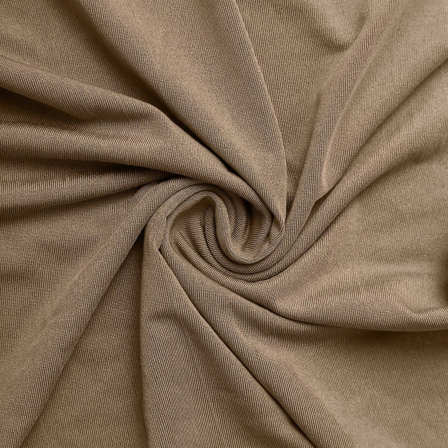 8ft Taupe Spandex Fitted Open Arch Wedding Arch Cover, Double-Sided U-Shaped Backdrop Slipcover