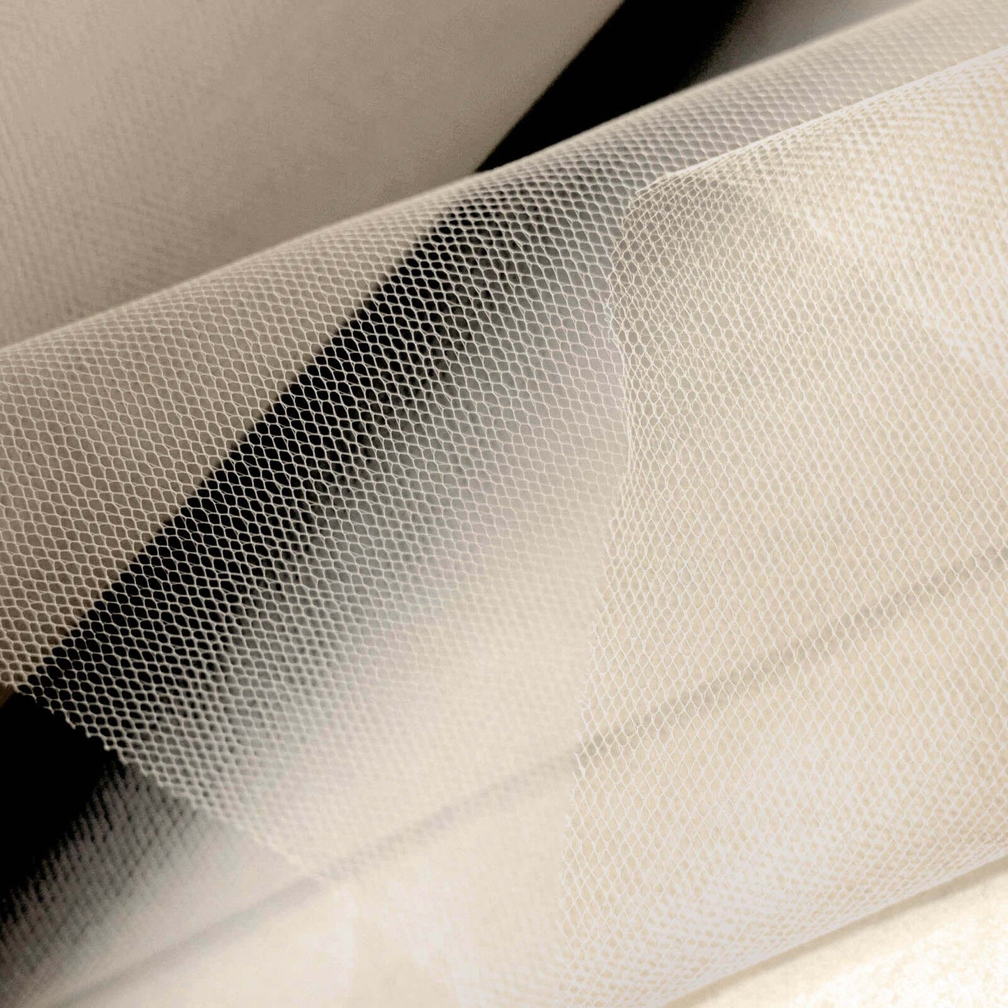 12"x100 Yards Taupe Tulle Fabric Bolt, Sheer Fabric Spool Roll For Crafts