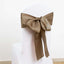 5 Pack Satin Chair Sashes Taupe - Durable Chair Bows with Shiny Finish 6"x106"