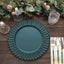 6-Pack Plastic Round Charger Plates 13" in Teal with Sunflower Rim, Matte Finish Disposable Dinner Charger Tableware