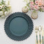 6-Pack Plastic Round Charger Plates 13" in Teal with Sunflower Rim, Matte Finish Disposable Dinner Charger Tableware