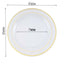 10-Pack Plastic Dinner Plates Clear with TrÃ¨s Chic Gold Rim - Perfect Disposable Party Plates 10"