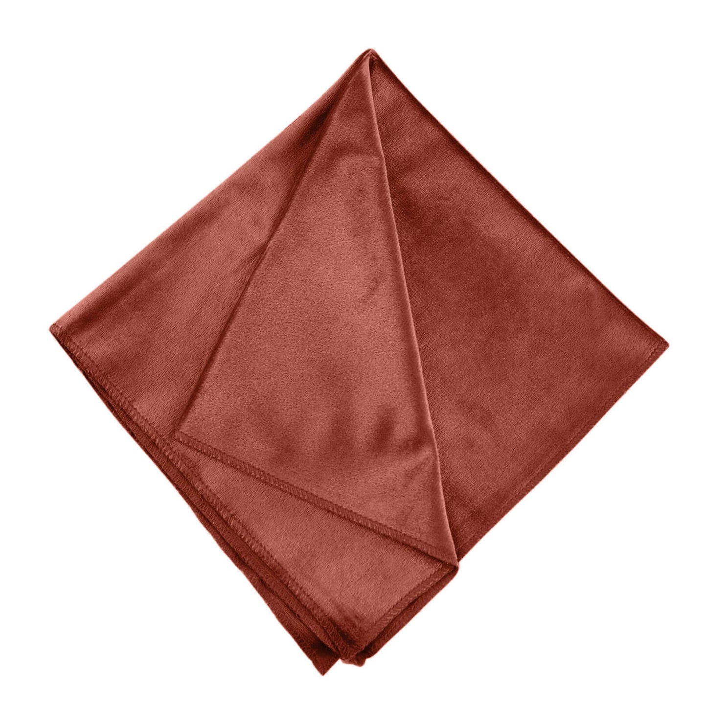 5 Pack Premium Velvet 20"x20" Napkins Terracotta (Rust) - Soft Sheen Finish Cloth Napkins