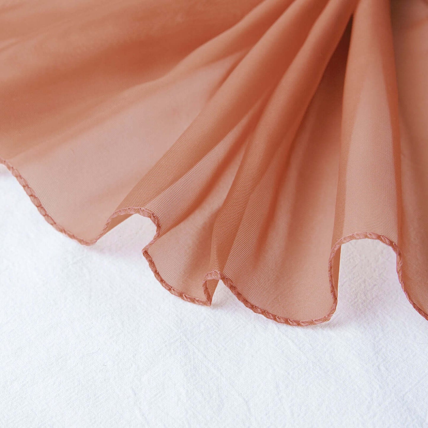 18ft Terracotta (Rust) Sheer Organza Wedding Arch Drapery Fabric, Window Scarf Valance