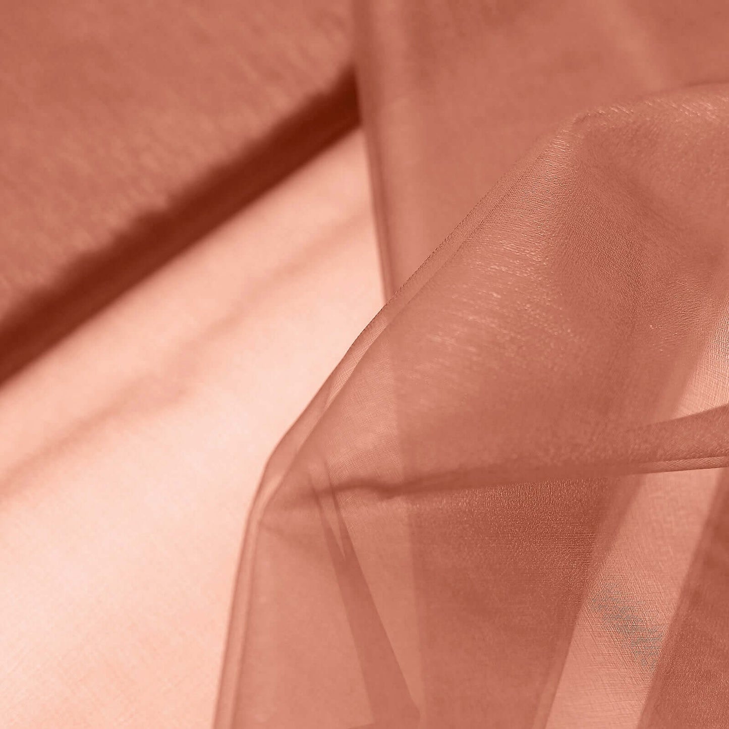 54"x10yd Terracotta (Rust) Solid Sheer Chiffon Fabric Bolt, DIY Voile Drapery Fabric