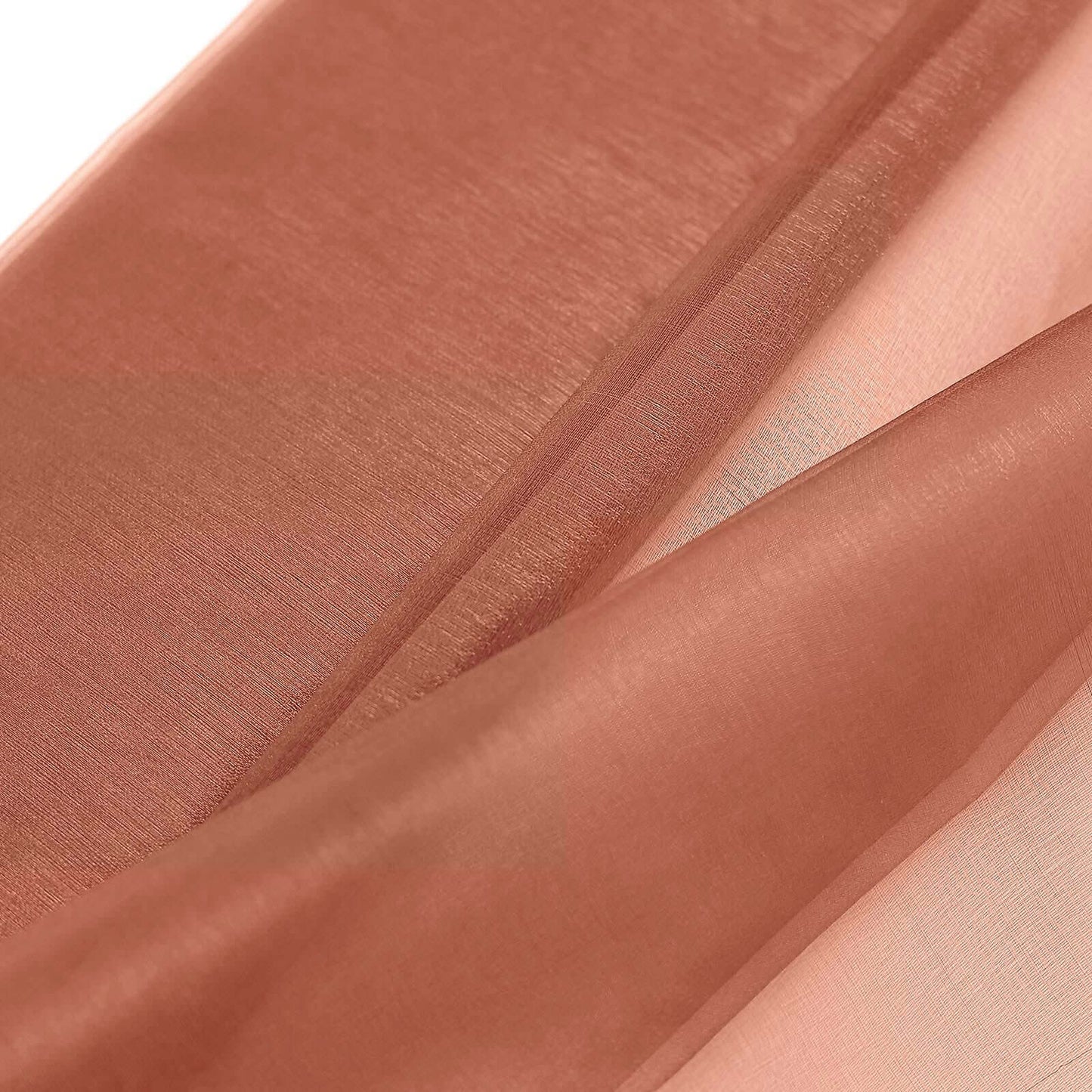 54"x10yd Terracotta (Rust) Solid Sheer Chiffon Fabric Bolt, DIY Voile Drapery Fabric
