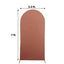 7ft Matte Terracotta (Rust) Spandex Fitted Chiara Backdrop Stand Cover For Round Top Wedding Arch