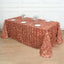 Taffeta 90"x156" Rectangle Tablecloth Terracotta (Rust) | 3D Leaf Petal Design Seamless Table Cover
