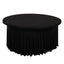 Spandex Round 6ft Table Skirt Black with Wavy Skirt-Like Effect Stylish Table Cover