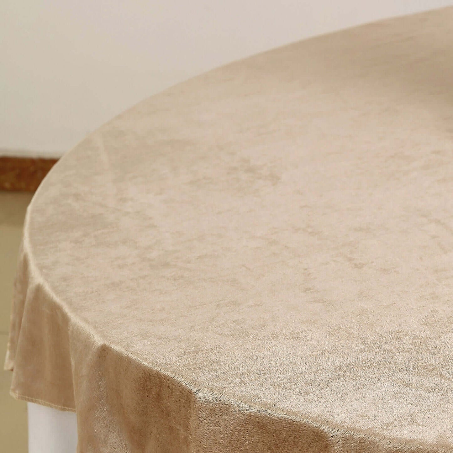 Velvet 72"x72" Table Overlay Square Tablecloth Champagne - Premium Soft Finish Table Topper