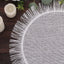 4-Pack Placemats Fringe Edge Design White Jute Round - Rustic Boho Chic Burlap Table Decor 16"